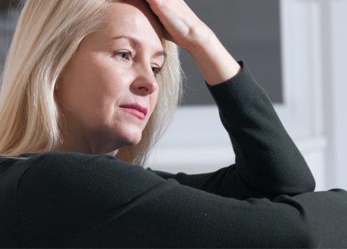 Woman going through menopause
