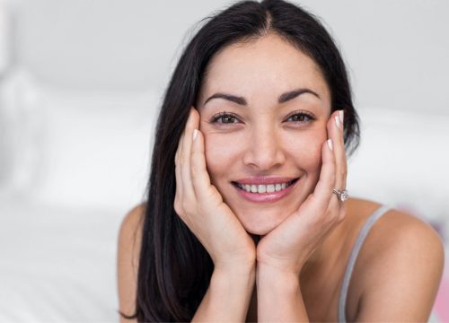 Happy woman after O-Shot treatments
