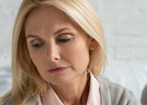 Older woman suffering from vaginal atrophy