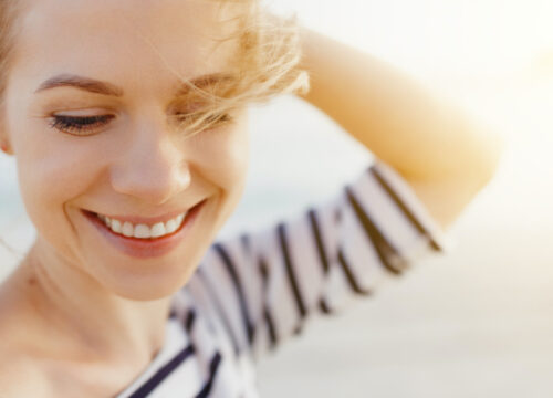 Photo of a happy woman with great skin