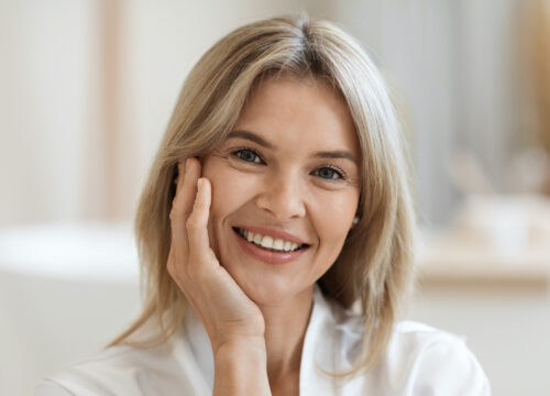 Photo of a happy middle age woman with great skin